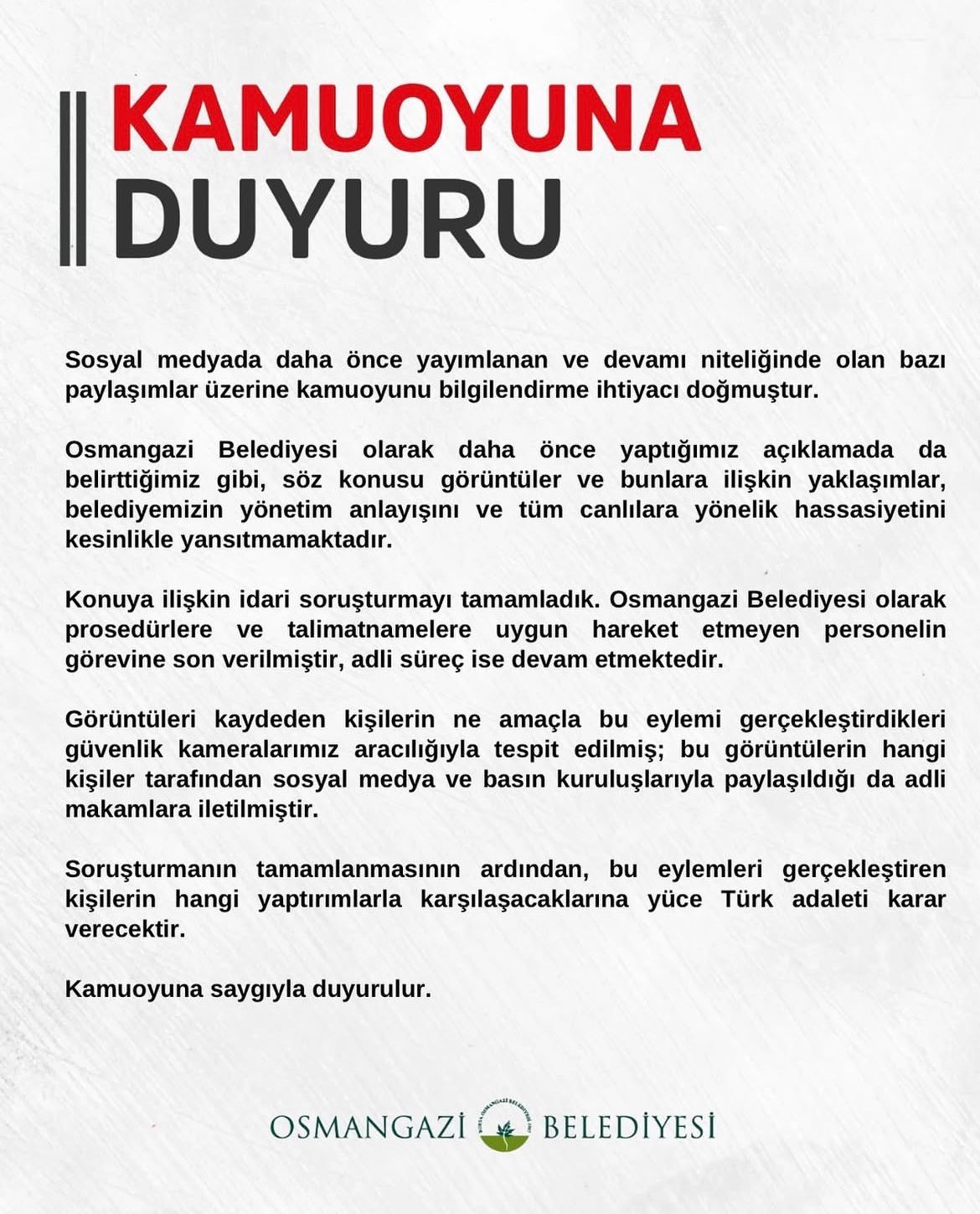 Osmangazi Belediyesi’nden barınakta yaşananlarla ilgili açıklama
?v=1
