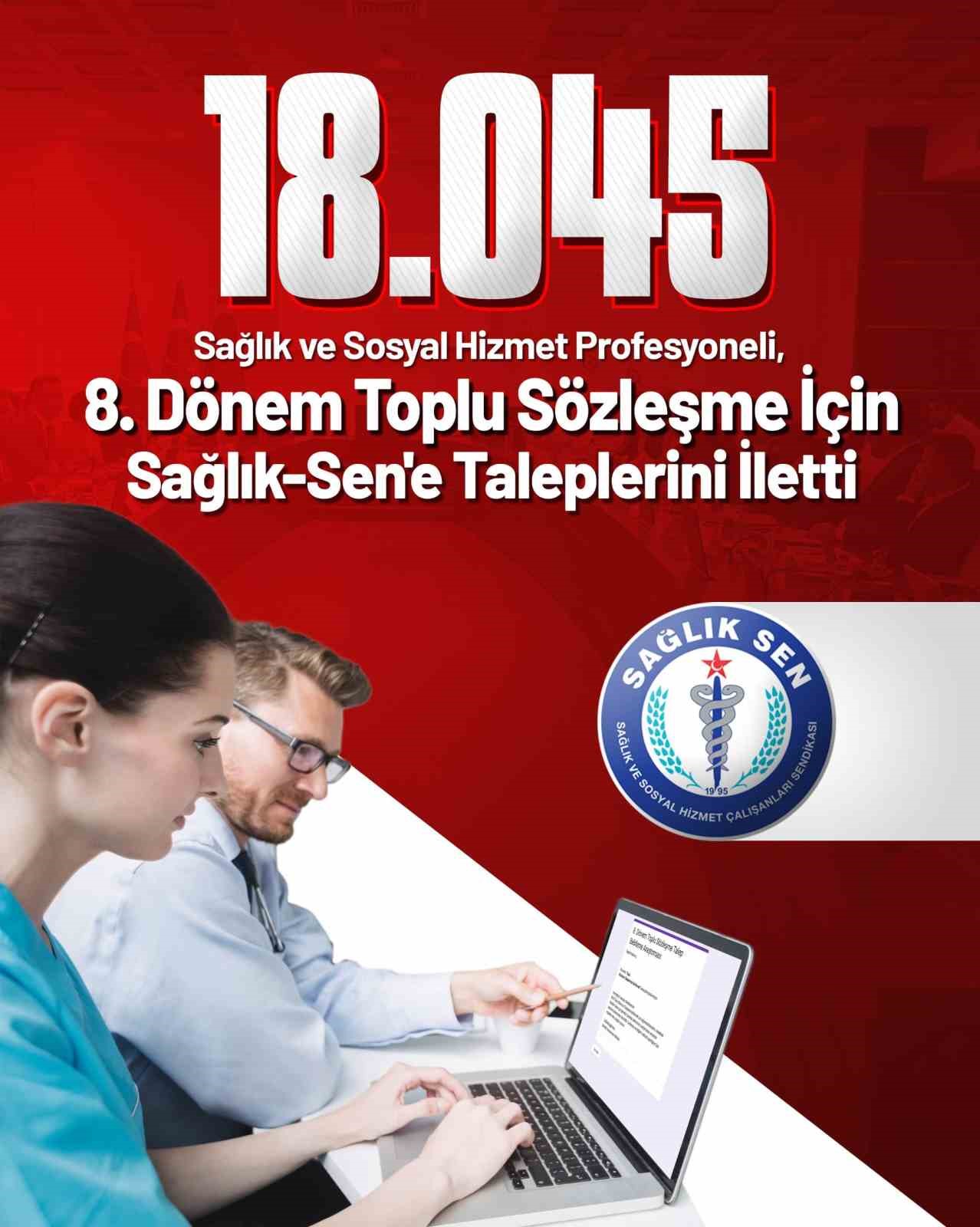 18 bin 45 sağlık ve sosyal hizmet profesyoneli toplu sözleşme için Sağlık-Sen’e taleplerini iletti
?v=1