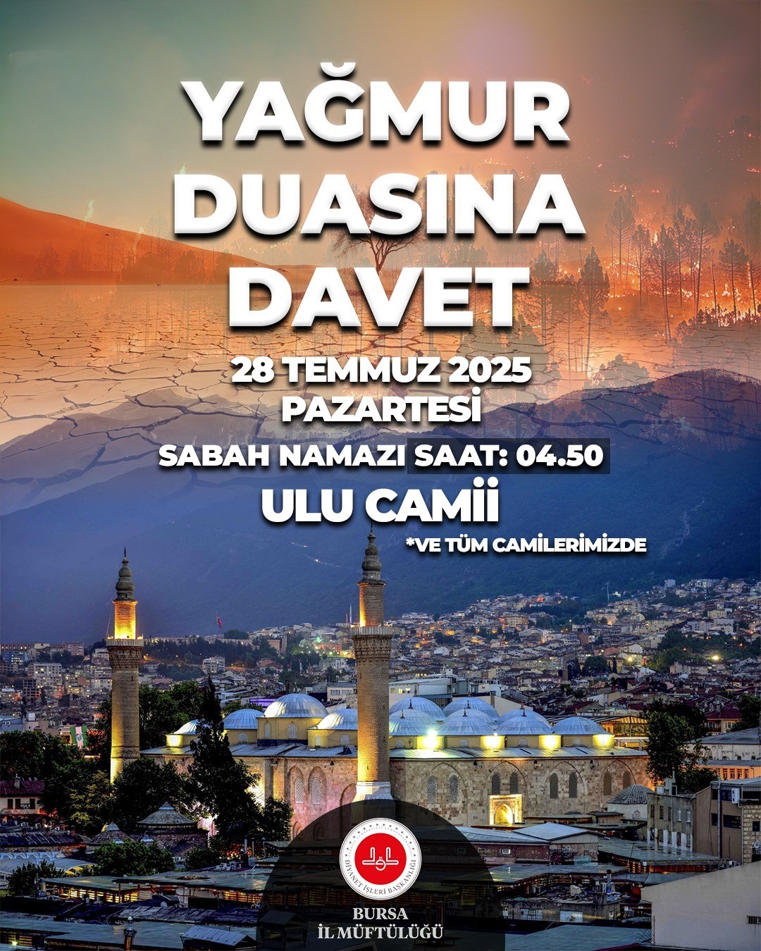 Bursa Müftülüğü’nden yağmur duasına davet
?v=1