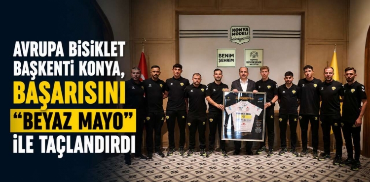 Konya’nın Pedallarından Gurur Ziyareti!Beyaz Mayo Başkan Altay’a Sunuldu?v=1