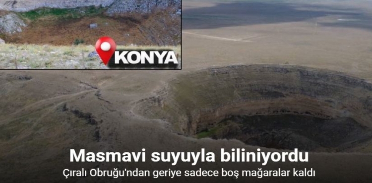 Konya’da Kuraklığın Simgelerinden Çıralı Obruk Gölü Son Yağışlara Rağmen Su Tutmadı